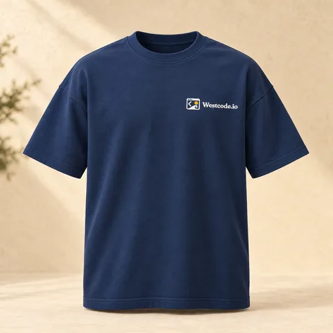 Navy tee with the Westcode.io logo